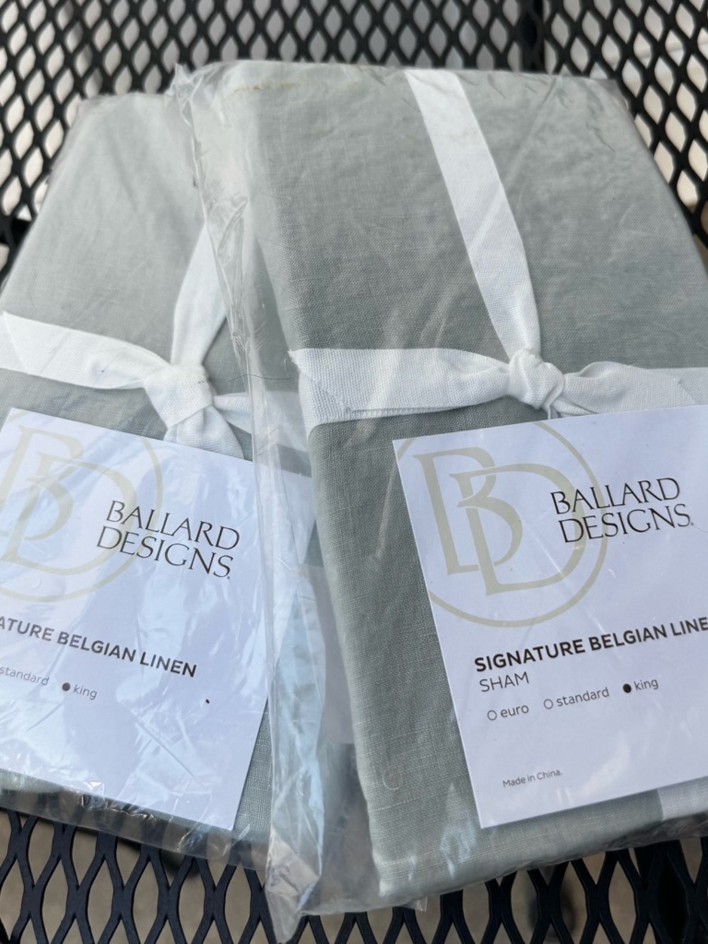 Ballard Signature Belgian Linen Sham Pair in Spa (Green)